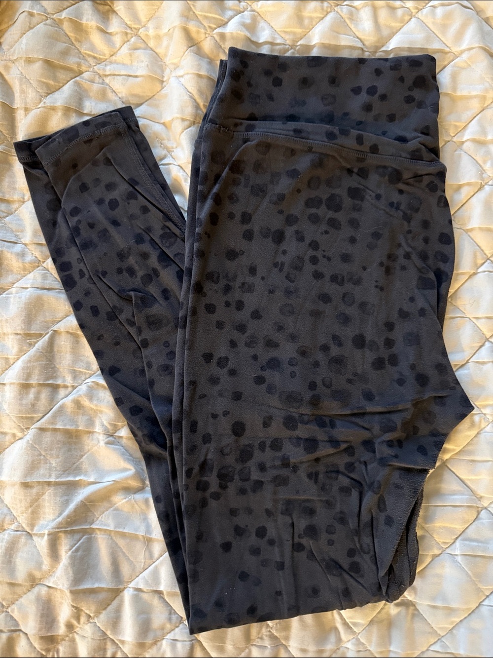 High-Rise Black Spot Print Leggings